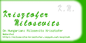 krisztofer milosevits business card